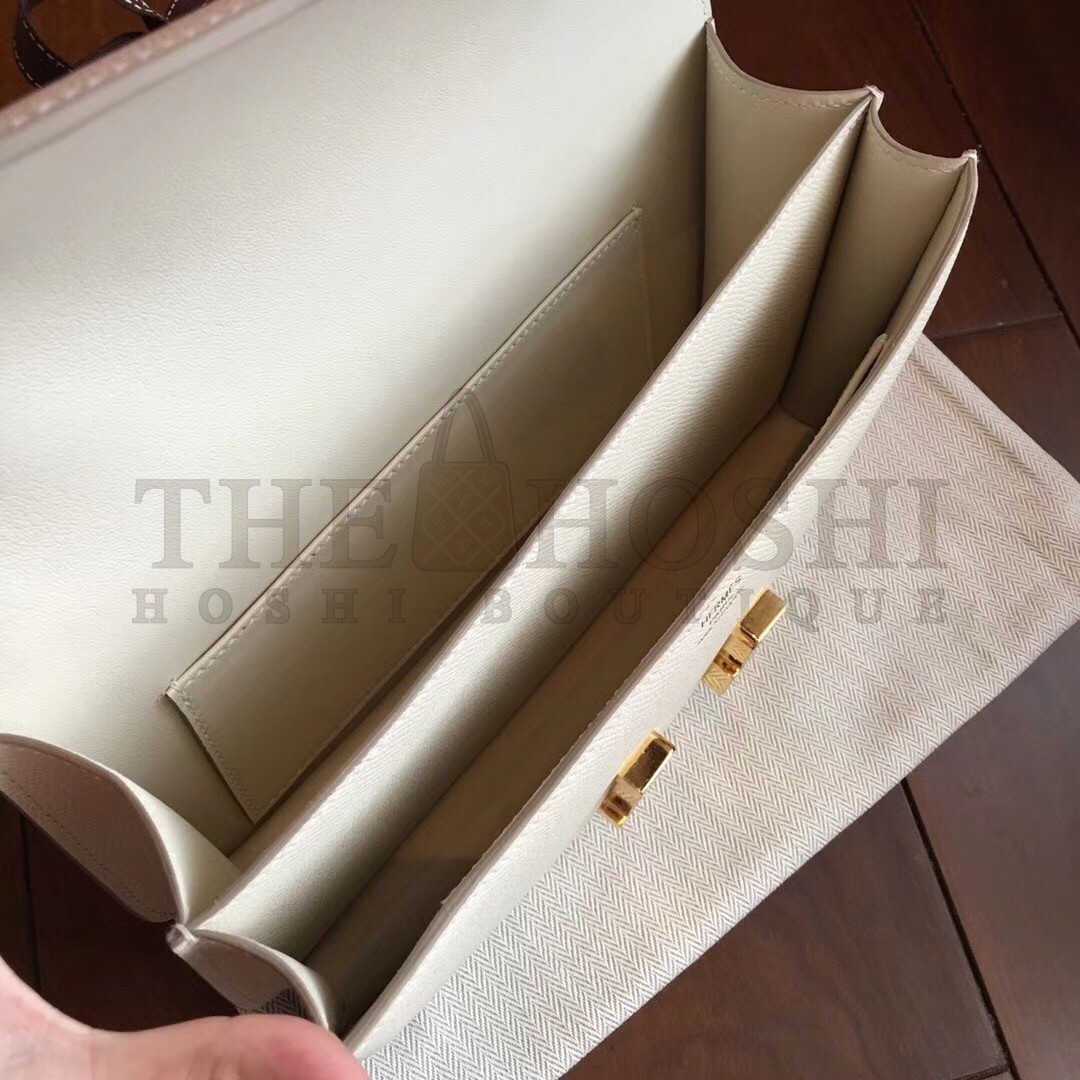 H**me5 White Epsom Constance Elan 25cm Bag Master Quality