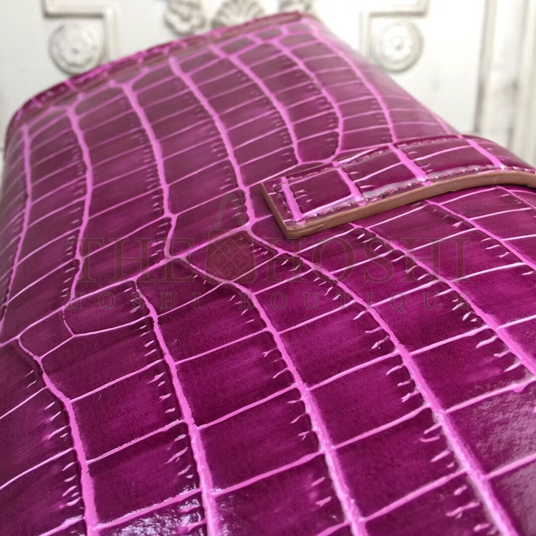 H**me5 Jige Elan 29 Clutch In Fuchsia Crocodile Leather Master Quality