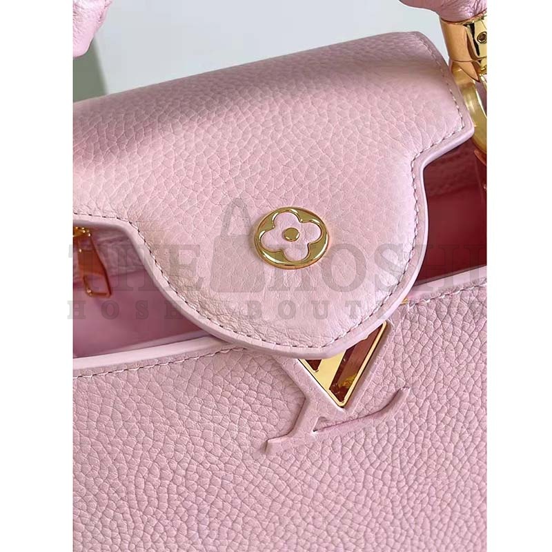 L0vis Vvtt0n LV Women Capucines BB Handbag Pink Taurillon Calfskin Master Quality