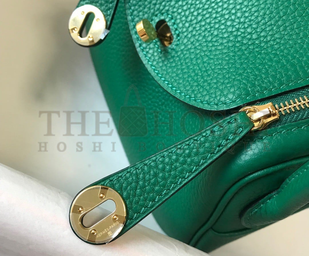 H**me5 Lindy Mini Bag In Malachite Clemence Leather GHW Master Quality