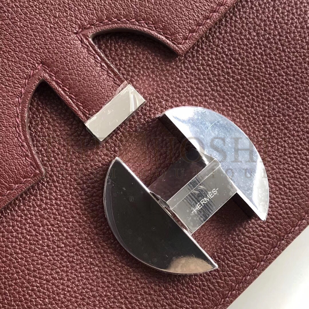 H**me5 2002 20cm Bag In Bordeaux Evercolor Calfskin Master Quality