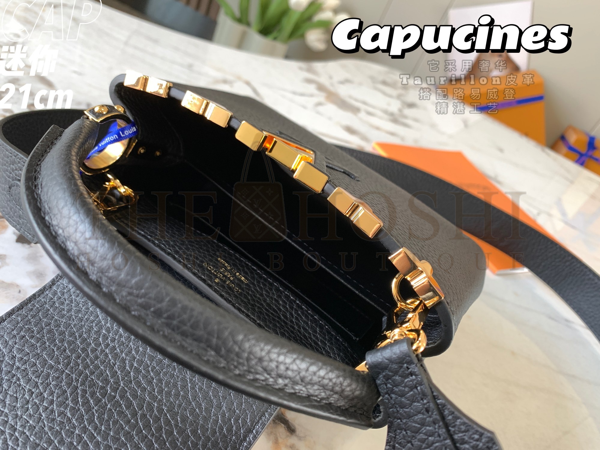 L0vis Vvtt0n LV Women Capucines Mini Handbag Black Taurillon Leather M56669 Master Quality