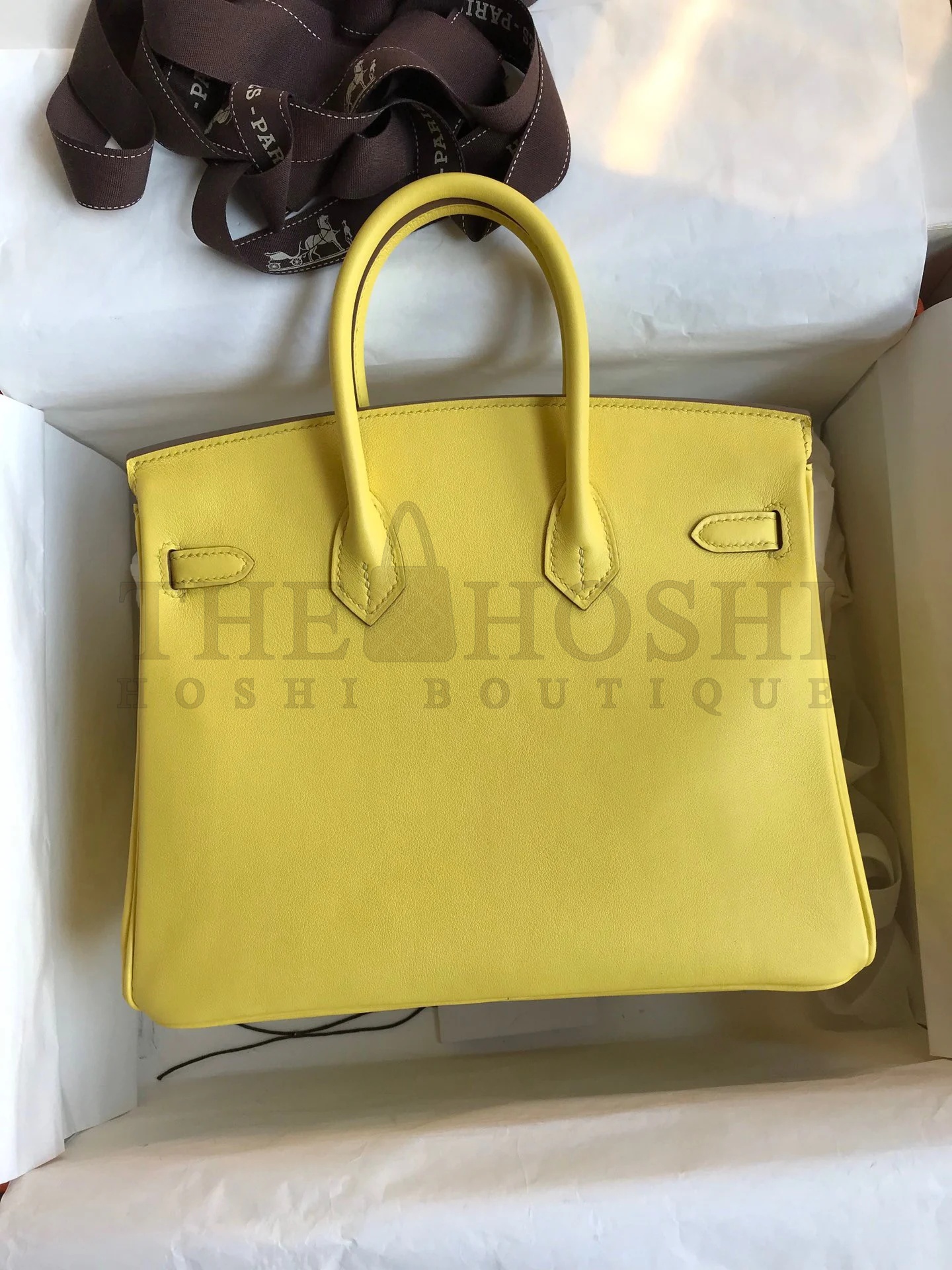 H**me5 Birkin 25 Retourne Handmade Bag In Lime Swift Calfskin Master Quality