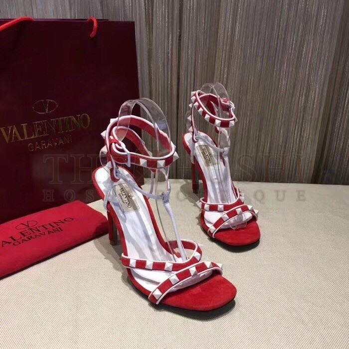 Va1e*ntin0 Garavani Red Free Rockstud 105mm Sandals Master Quality