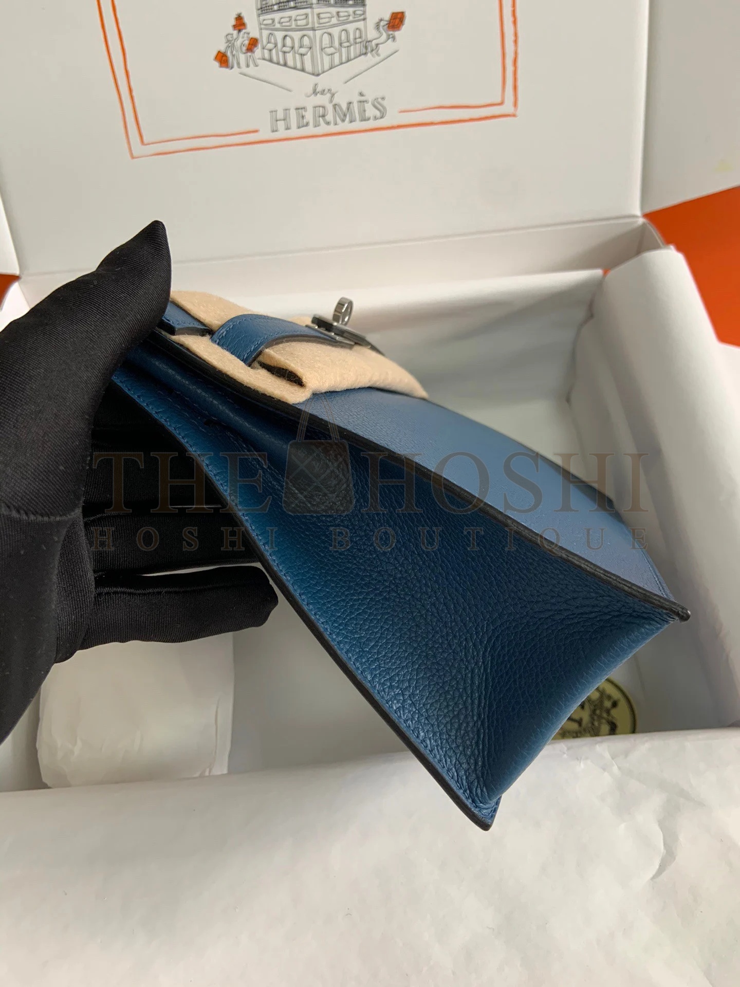 H**me5 Kelly Danse II Handmade Bag In Deep Blue Evercolor Calfskin Master Quality