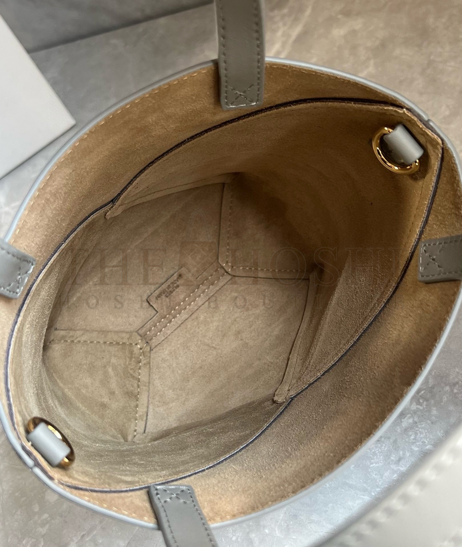 L0ew* Mini Puzzle Fold Tote Bag in Grey/Dark Grey Calfskin Master Quality