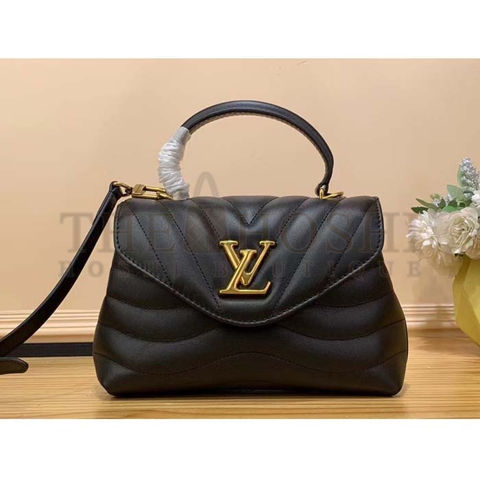 L0vis Vvtt0n LV Women Hold Me Top-Handle Bag Black Smooth Cowhide Leather Master Quality