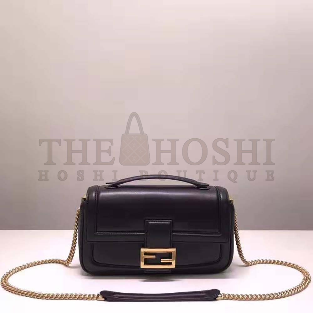 F**di Women Baguette Chain Black Nappa Leather Bag Master Quality