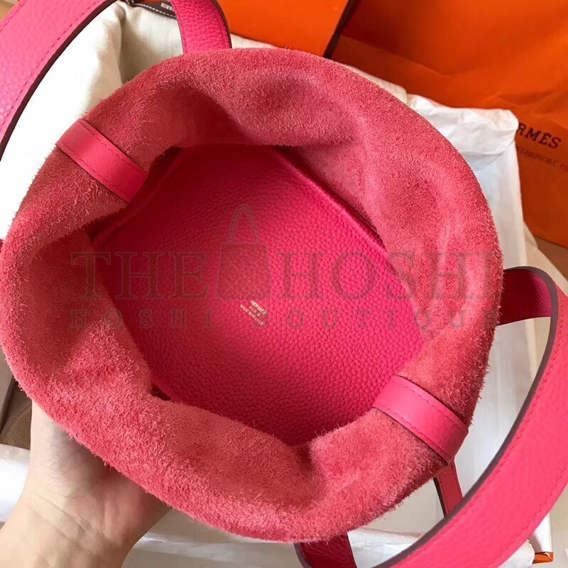 H**me5 Rose Lipstick Picotin Lock MM 22cm Handmade Bag Master Quality