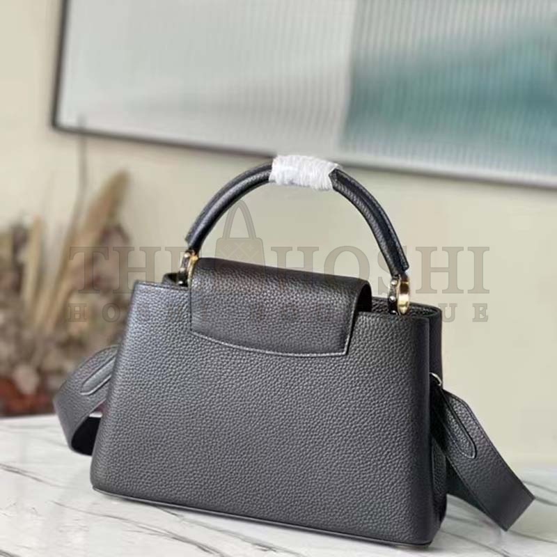 L0vis Vvtt0n LV Women Capucines BB Handbag Black Taurillon Cowhide Leather Master Quality