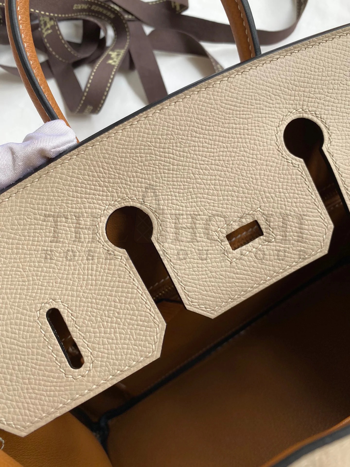 H**me5 HSS Birkin 25 Bicolor Bag in Trench and Gold Epsom Calfskin Master Quality