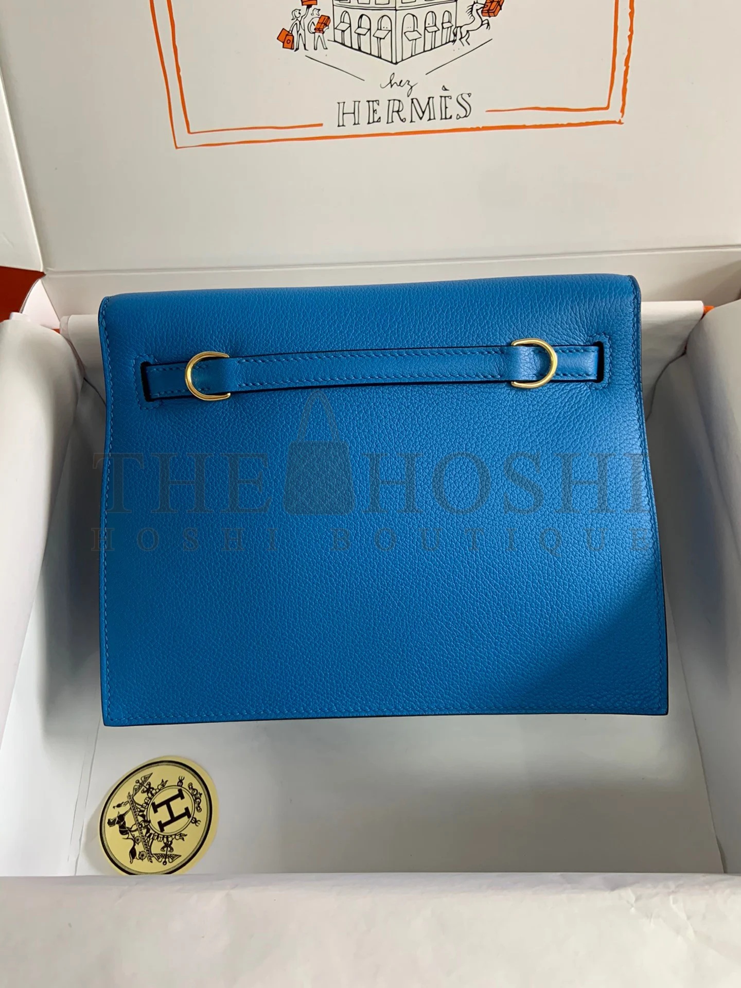 H**me5 Kelly Danse II Handmade Bag In Blue Hydra Evercolor Calfskin Master Quality