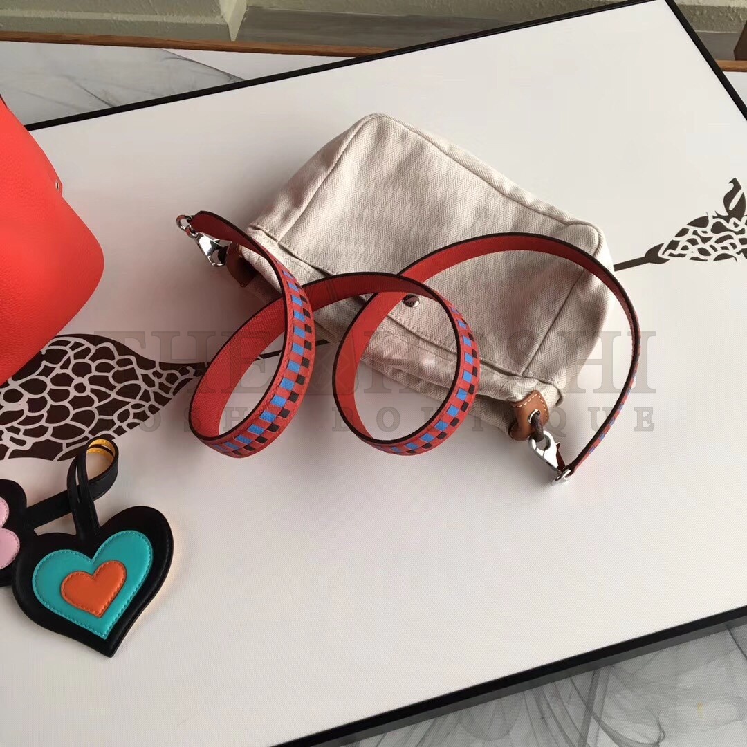 H**me5 Red Picotin Lock 18cm Bag With Braided Handles Master Quality