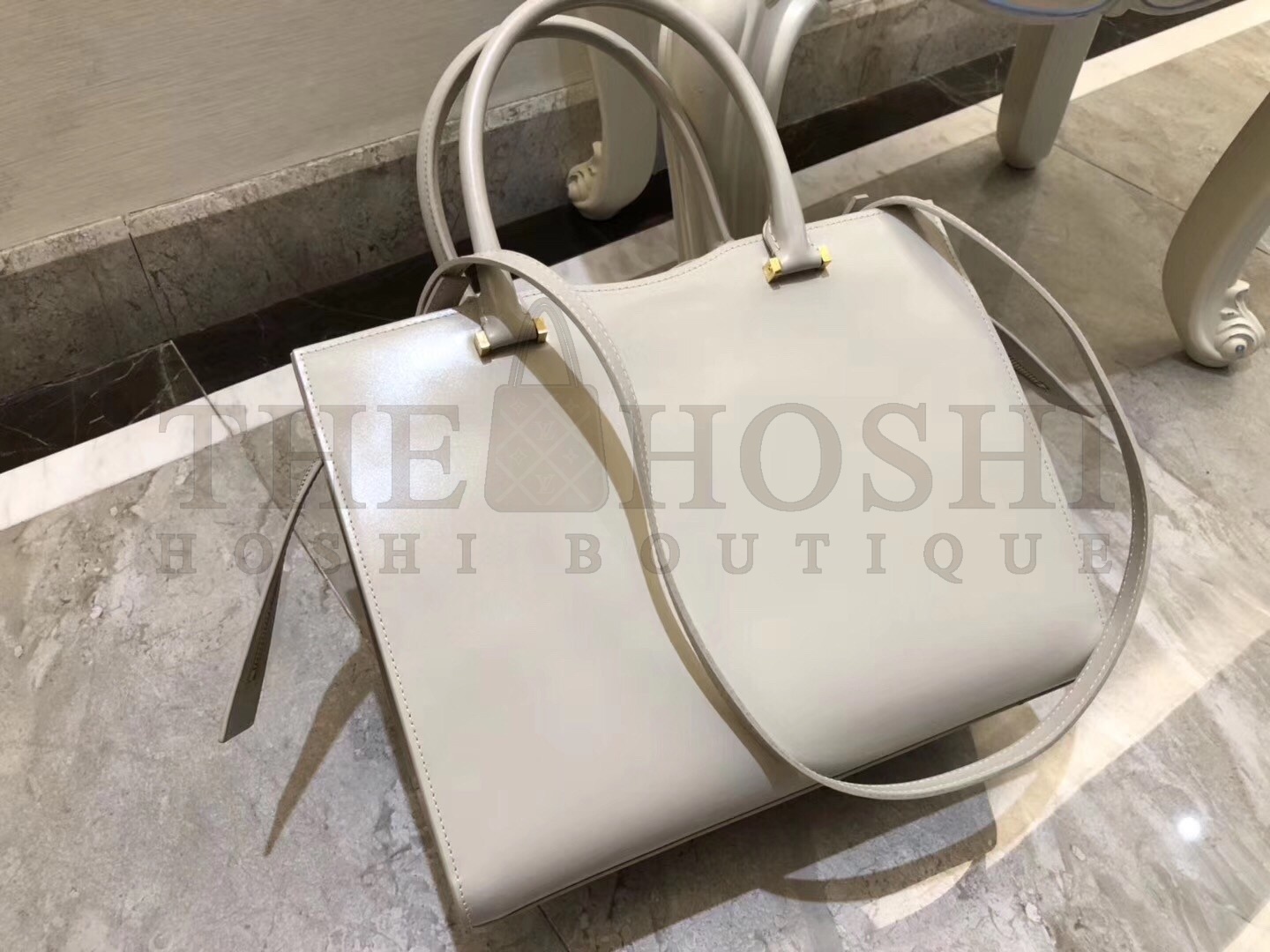 Sa1nt Lau*nt Medium Uptown Tote In Blanc Smooth Leather Master Quality