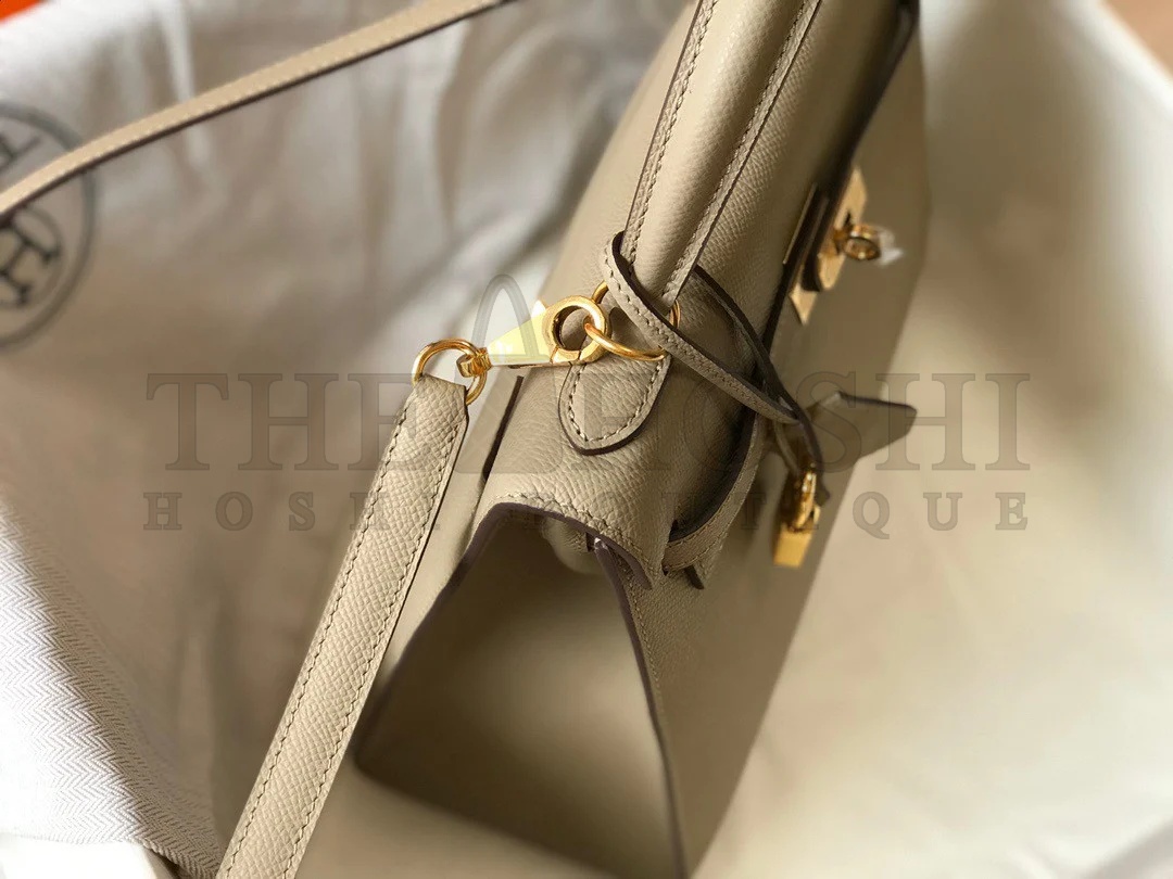 H**me5 Kelly 25cm Sellier Bag in Gris Tourterelle Epsom Calfskin GHW Master Quality