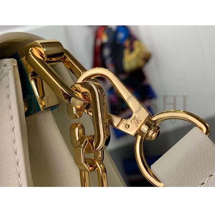 L0vis Vvtt0n LV Women Dauphine Soft MM Handbag White Calfskin Leather M25050 Master Quality