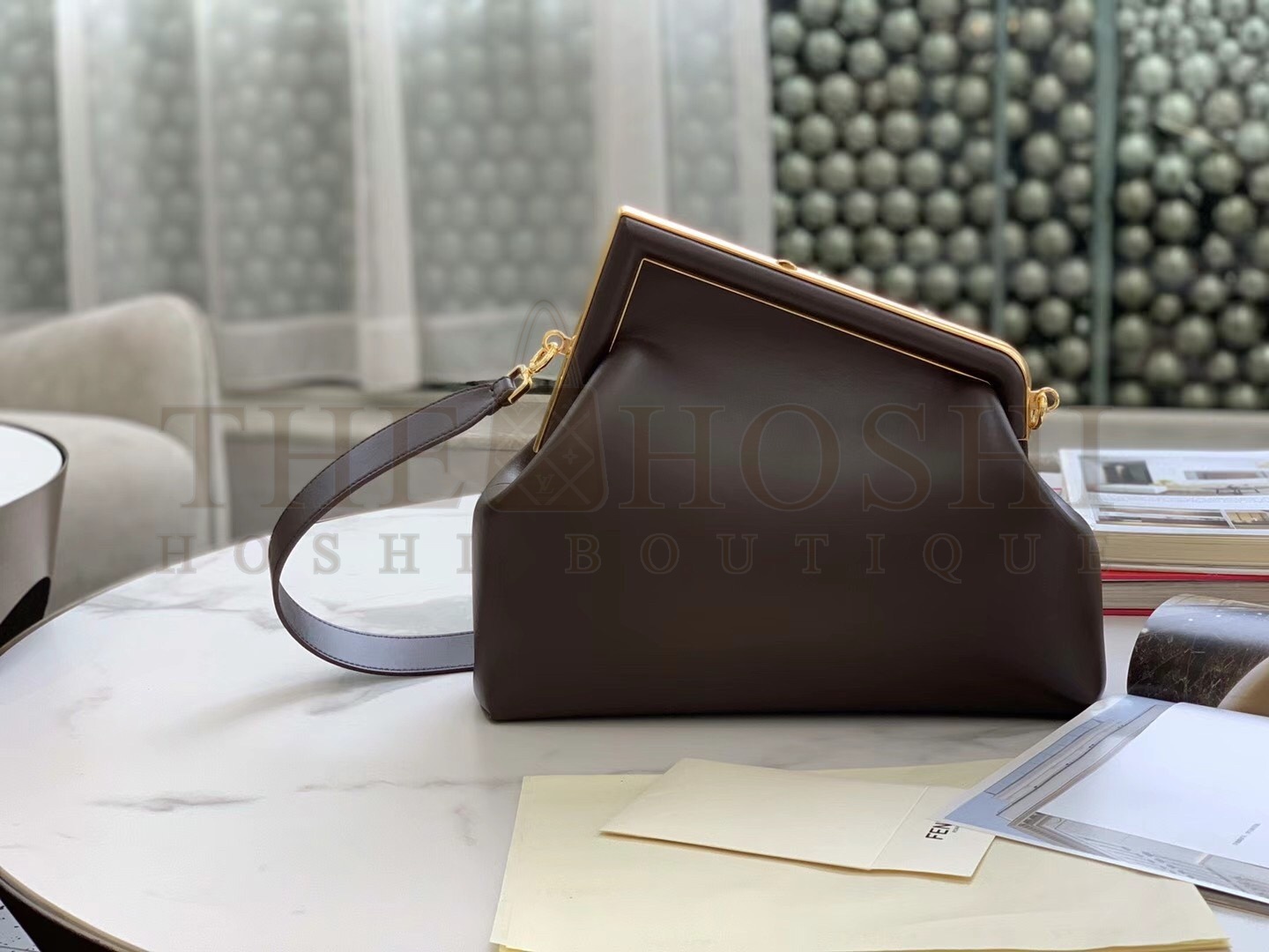 F**di First Medium Bag In Dark Brown Nappa Leather Master Quality