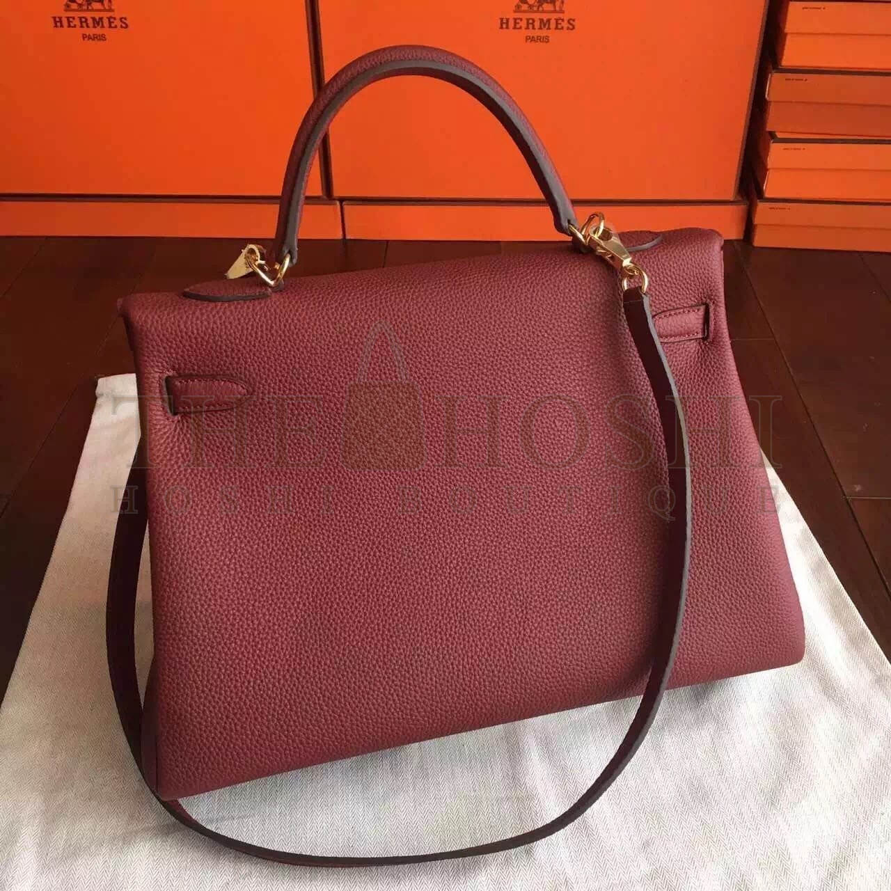 H**me5 Bordeaux Clemence Kelly 35cm Handmade Bag Master Quality