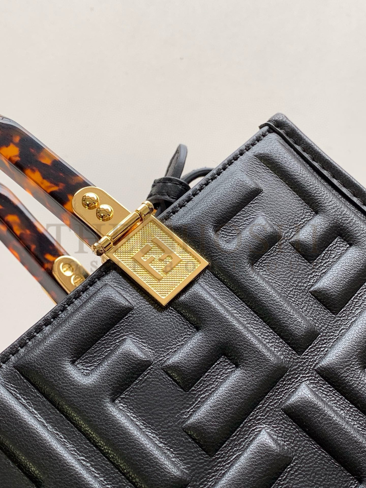 F**di Sunshine Small Tote Bag In Black FF Calfskin Master Quality