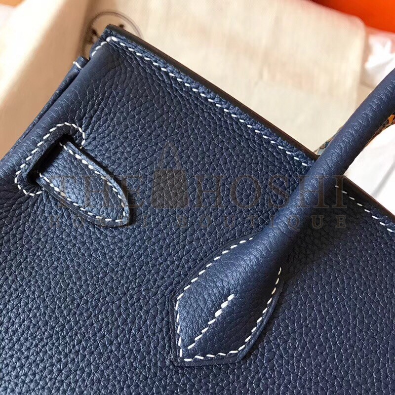 H**me5 Navy Blue Birkin 30cm Clemence Handmade Bag Master Quality