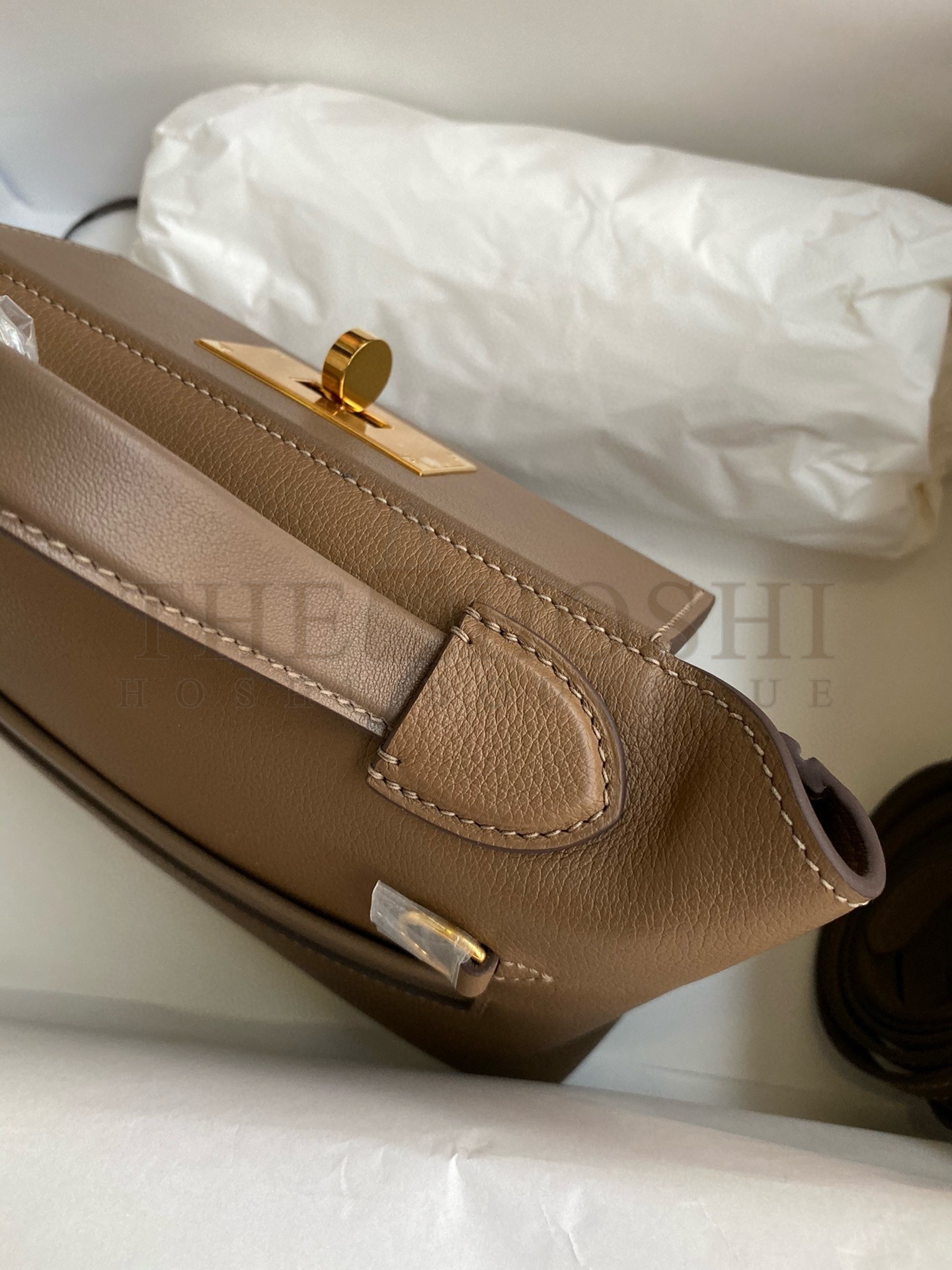 H**me5 24/24 Mini 21 Handmade Bag in Beige Weimar Evercolor Leather Master Quality