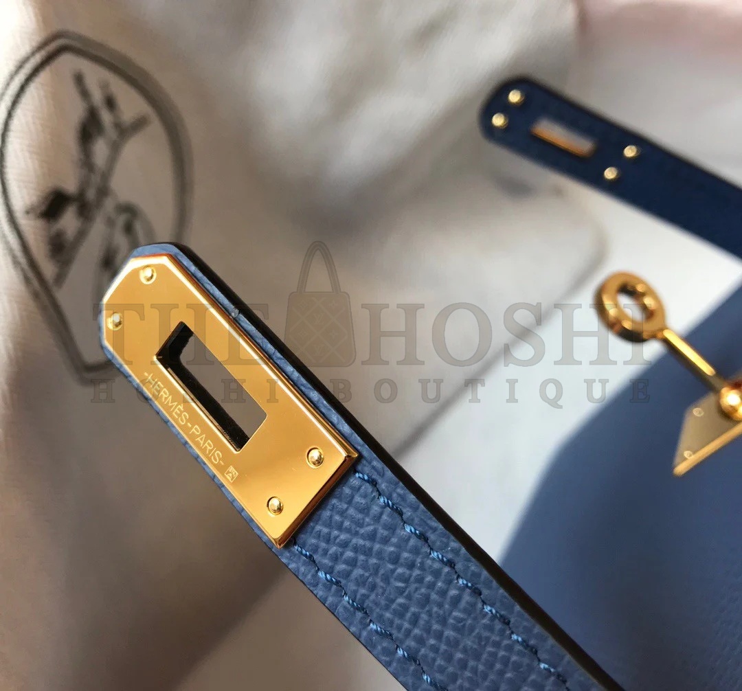 H**me5 Kelly Mini II Sellier Bag In Blue Agate Epsom Leather Master Quality