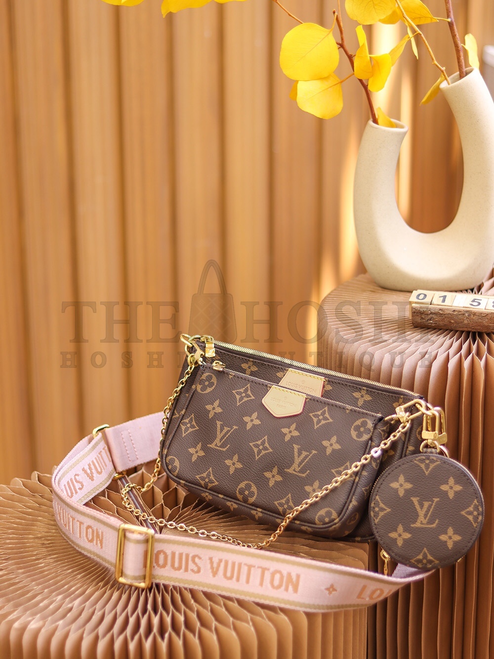 L0vis Vvtt0n LV Women Multi-Pochette Accessoires Bag Monogram Canvas-Pink M44840 Master Quality