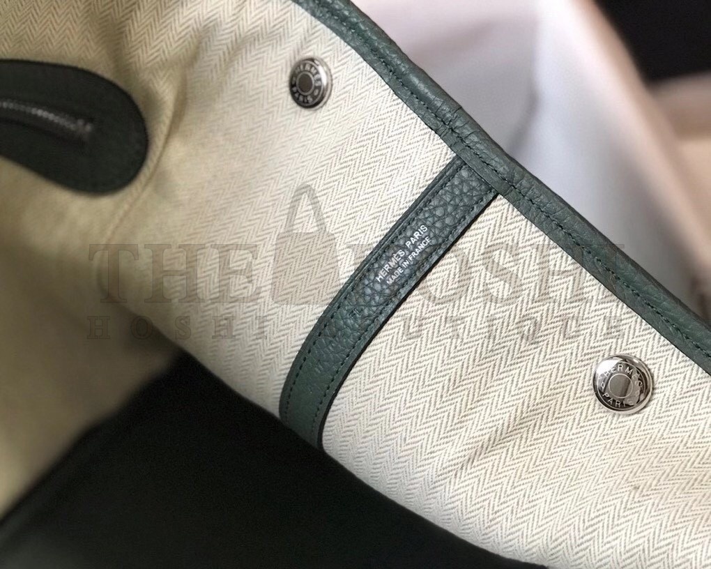 H**me5 Garden Party 36 Bag In Vert Amande Clemence Leather Master Quality