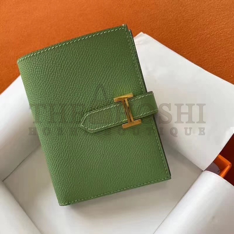 H**me5 Bearn Compact Wallet In Vert Criquet Epsom Leather Master Quality