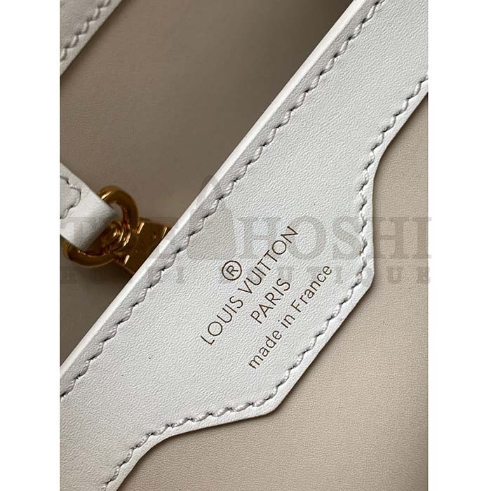 L0vis Vvtt0n LV Women Capucines BB Handbag White Calfskin Cowhide Leather Master Quality