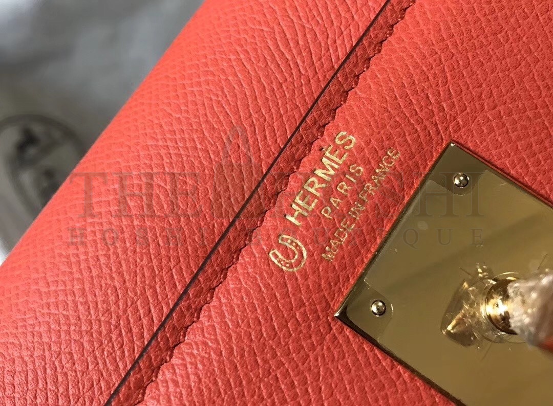 H**me5 Bi-color Kelly 32cm Epsom Bag Piment/Taupe GHW Master Quality