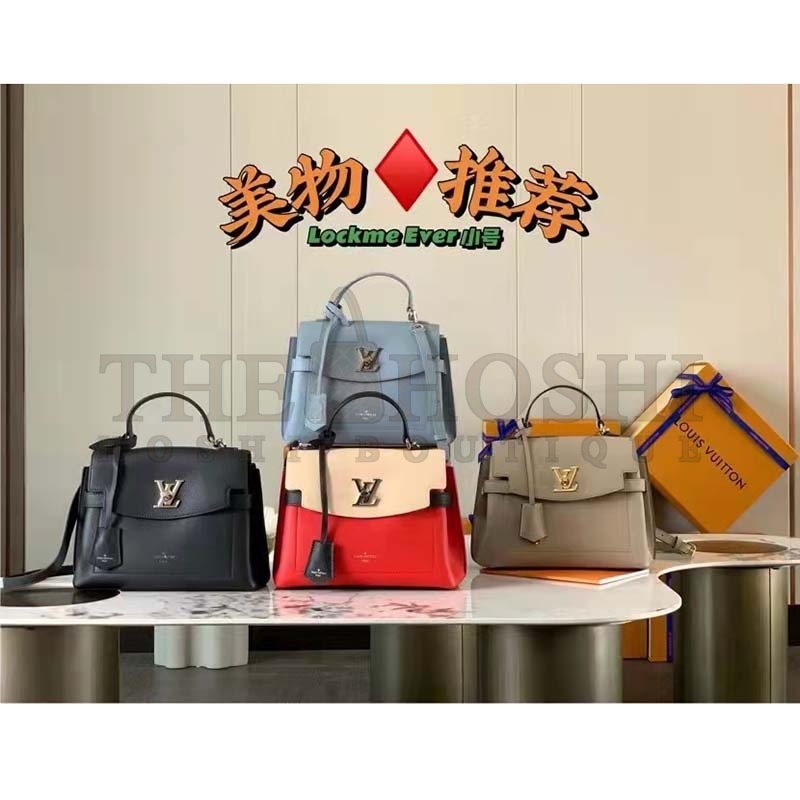 L0vis Vvtt0n LV Women Lockme Ever BB Handbag Black Soft Calfskin Master Quality