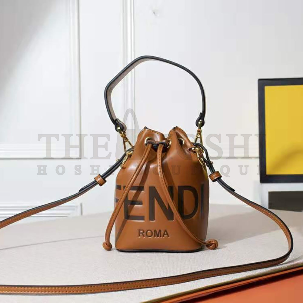 F**di Women Mon Tresor Leather Mini Bag-Brown Master Quality