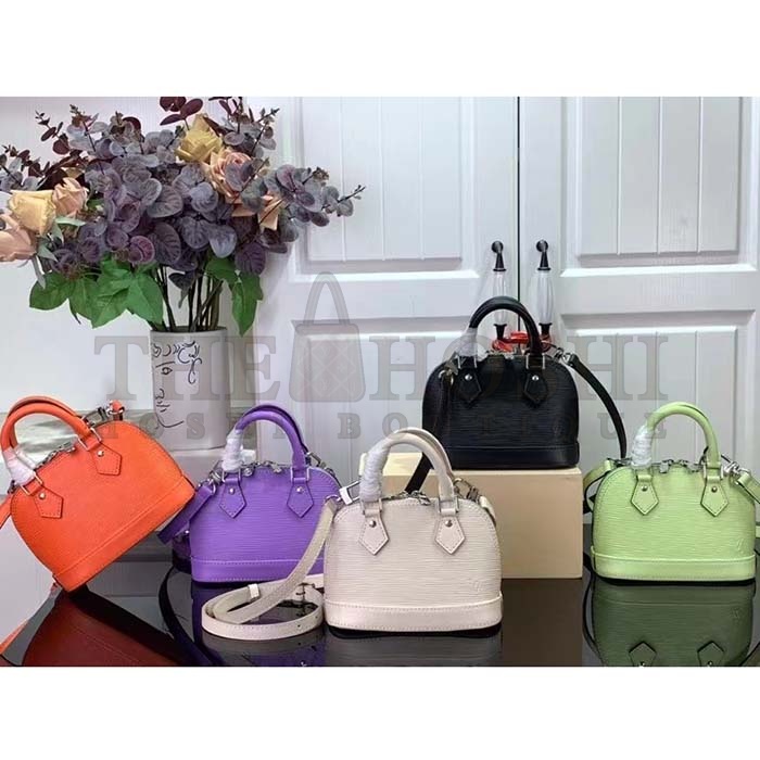 L0vis Vvtt0n LV Women Nano Alma Handbag Minnesota Orange Epi Grained Cowhide Leather Master Quality
