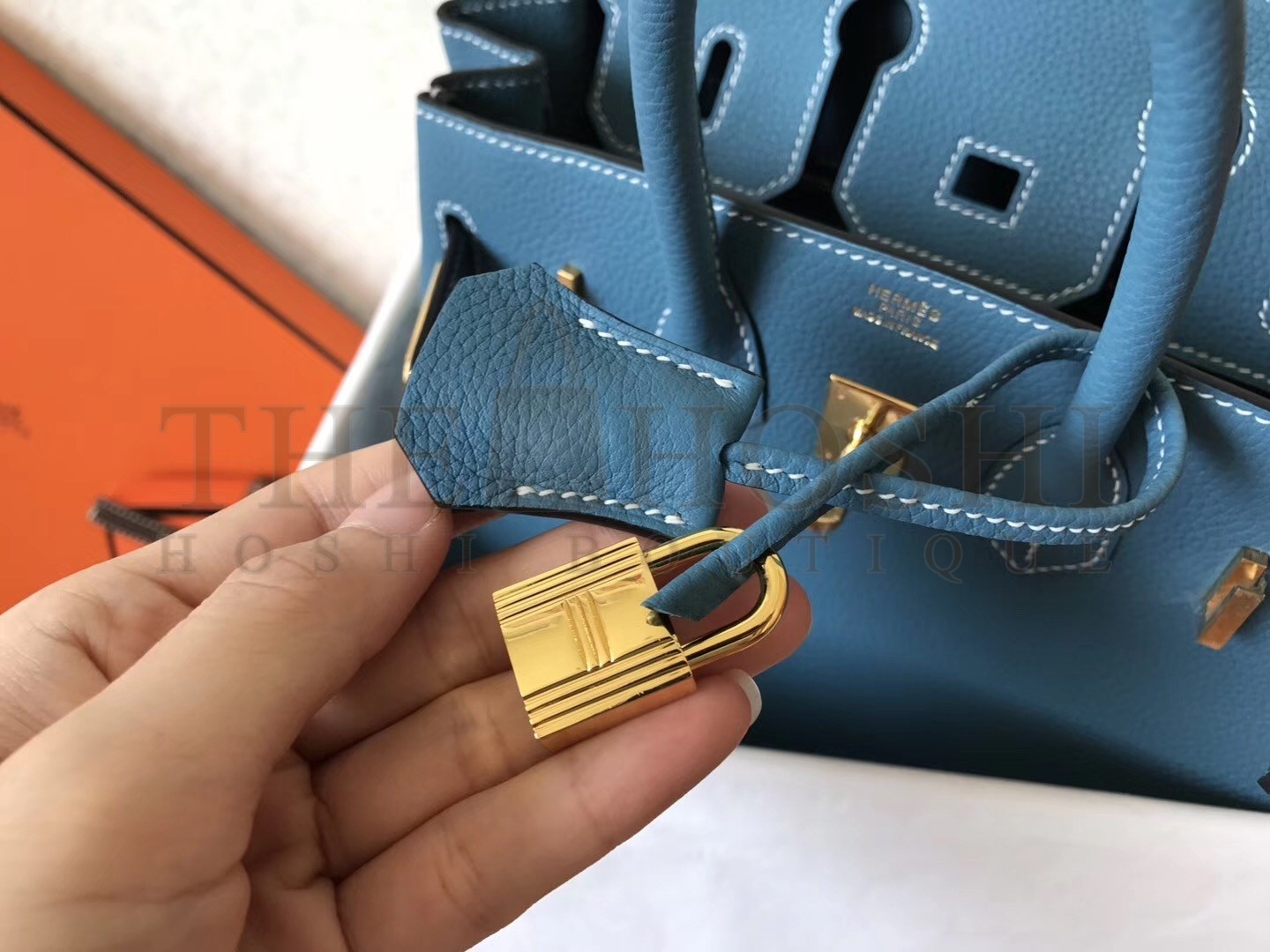 H**me5 Blue Jean Birkin 25cm Clemence Handmade Bag Master Quality