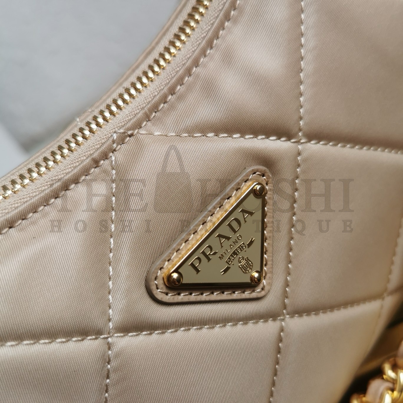 Pra*a Re-Edition 1995 Chaine Mini Bag in Beige Re-Nylon Master Quality