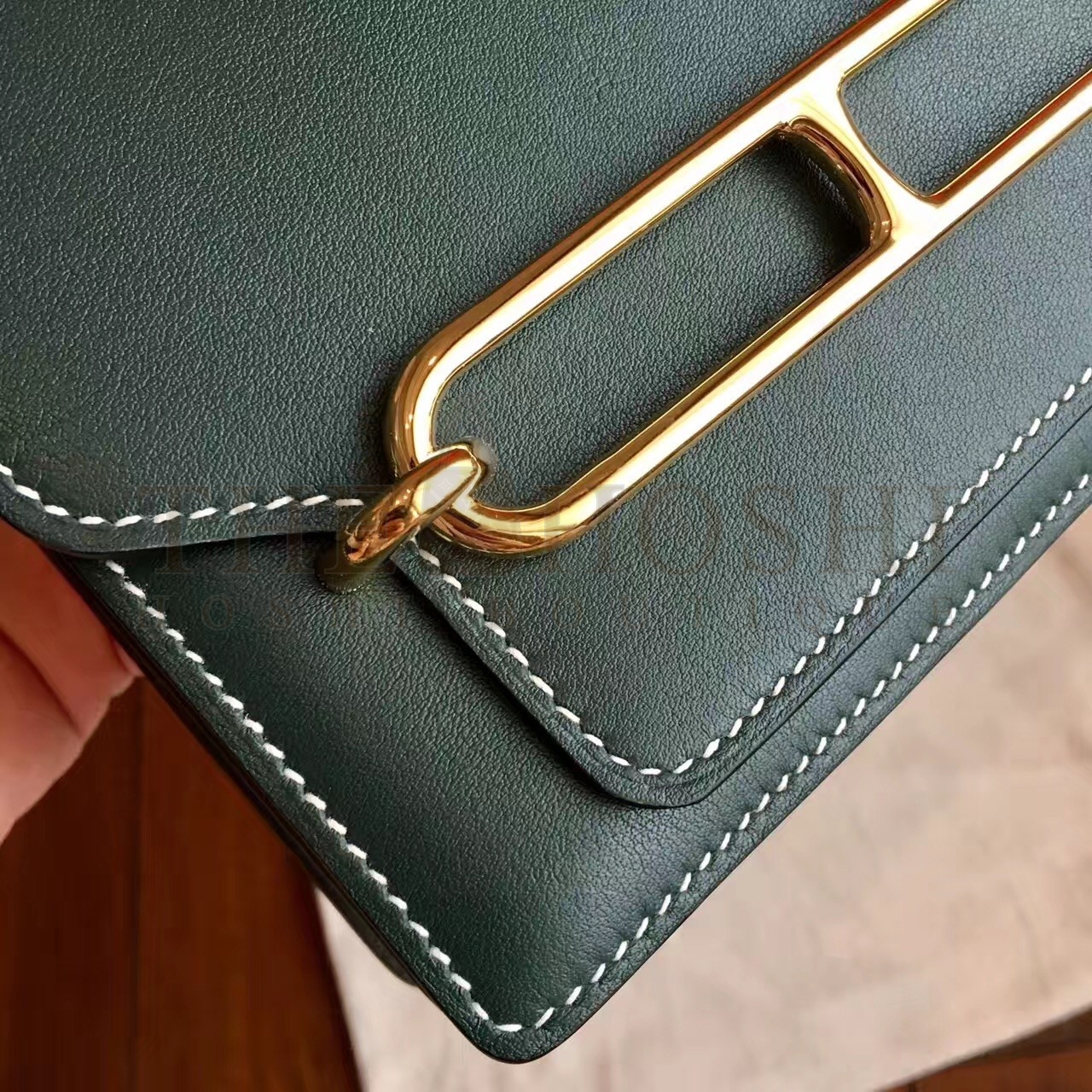 H**me5 Mini Sac Roulis Bag In Green Swift Leather Master Quality