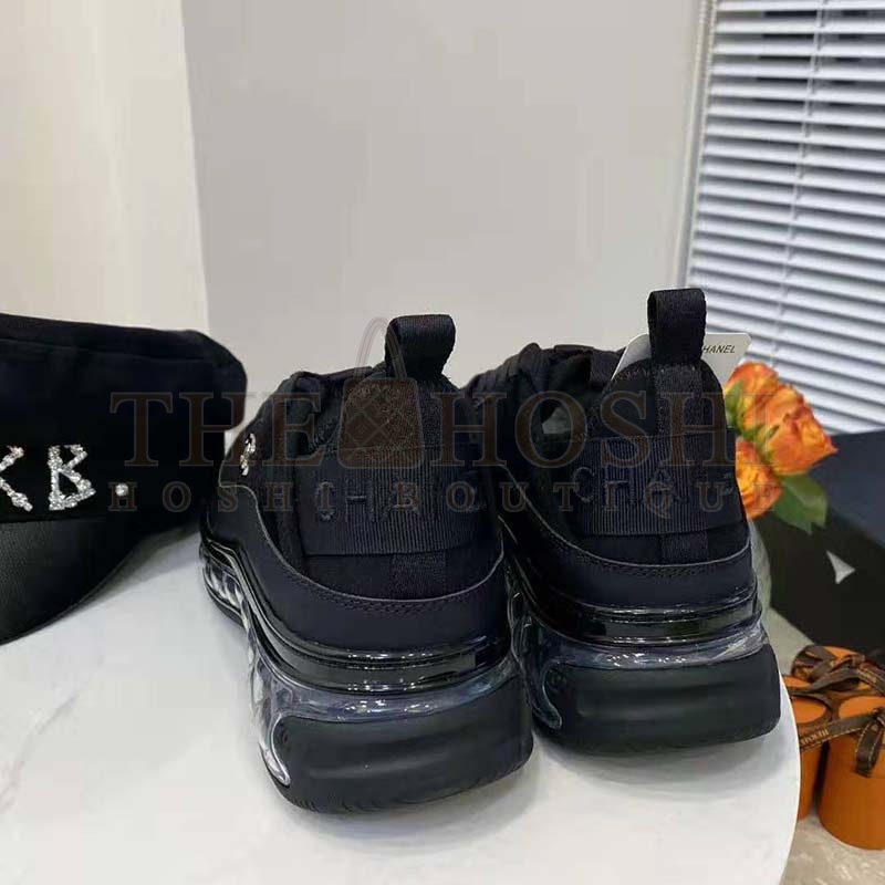 Ch**el Women Sneakers Suede Calfskin Velvet &amp; Grosgrain Black Master Quality