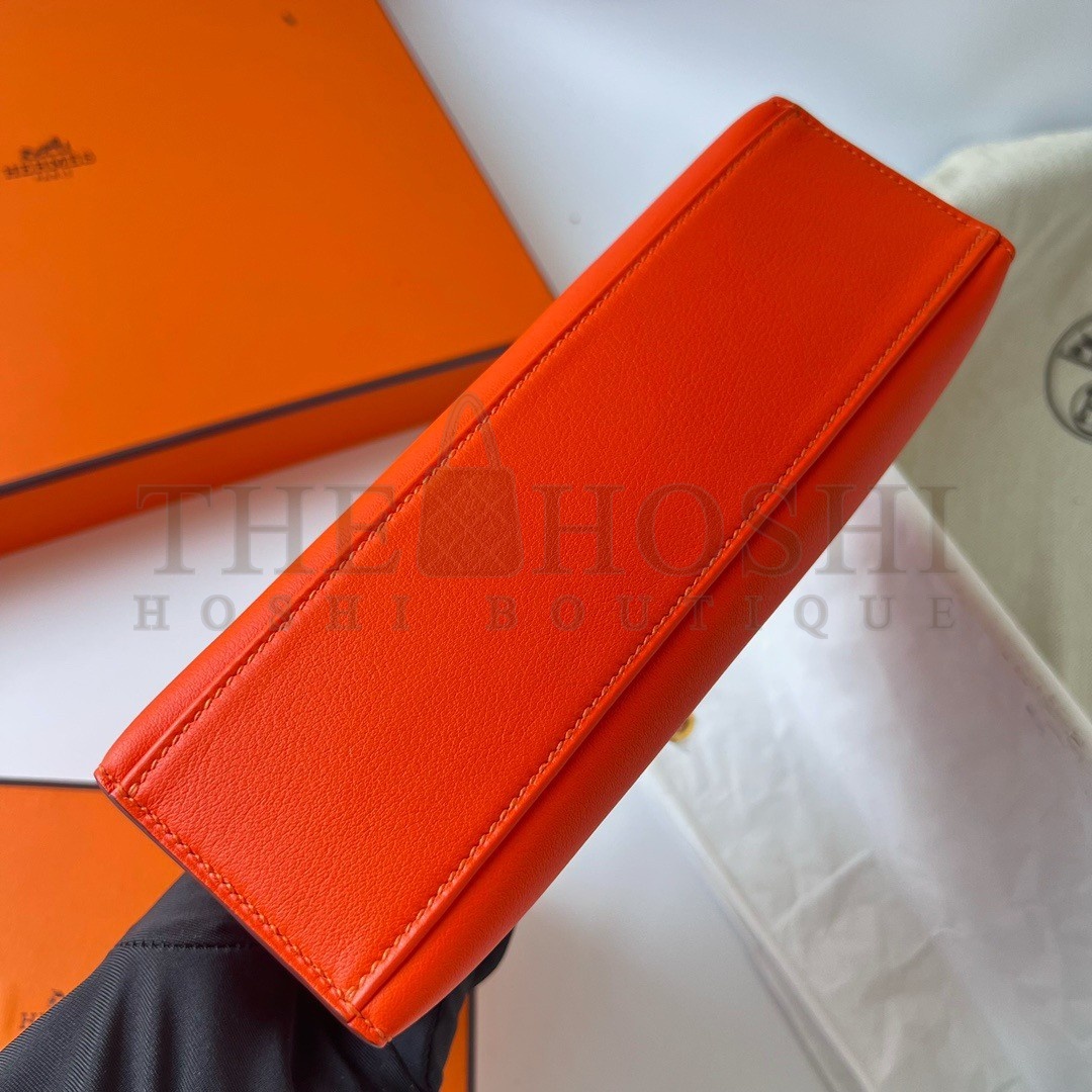 H**me5 Kelly Pochette Handmade Bag In Rouge Piment Swift Calfskin Master Quality