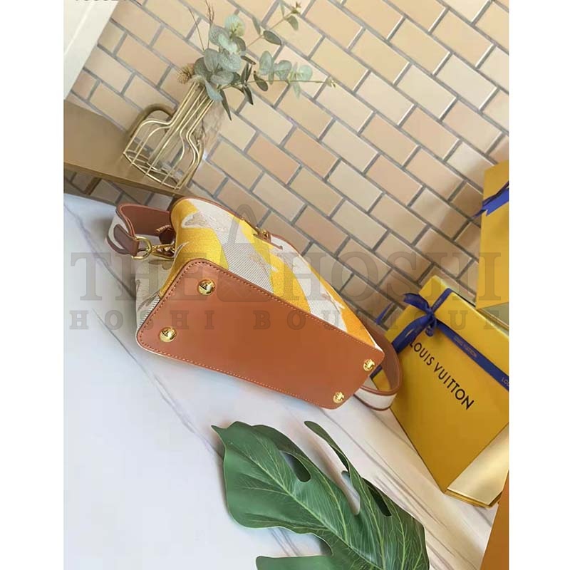 L0vis Vvtt0n LV Women Capucines BB Handbag Yellow Calfskin Canvas Master Quality