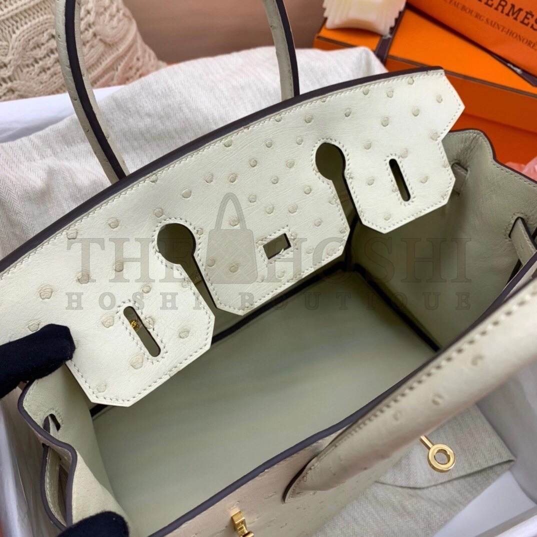 H**me5 Beton Birkin 30cm Ostrich Handmade Bag Master Quality