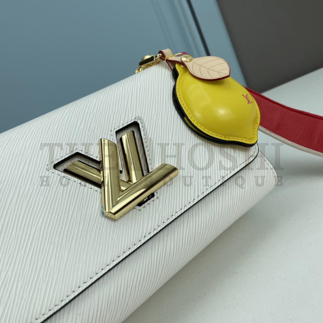L0vis Vvtt0n LV Women Twist MM Lemon Handbag White Epi Grained Cowhide Master Quality