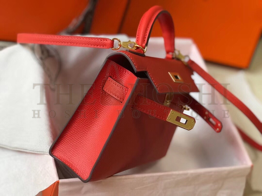 H**me5 Kelly Mini II Bag In Rouge Casaque Epsom Leather Master Quality