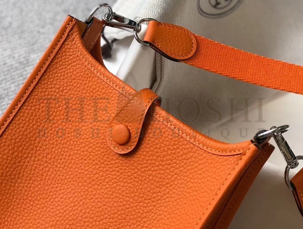 H**me5 Evelyne III TPM Bag In Orange Clemence Leather Master Quality