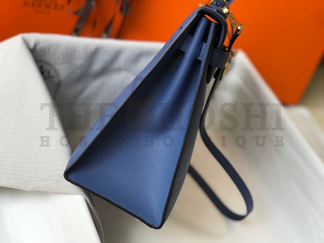 H**me5 Kelly 32cm Sellier Bag in Blue Agate Epsom Calfskin GHW Master Quality