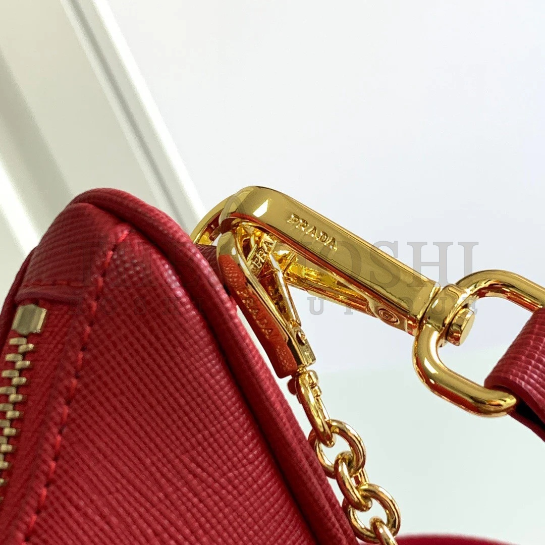 Pra*a Re-Edition 2005 Shoulder Bag In Red Saffiano Leather Master Quality