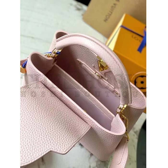 L0vis Vvtt0n LV Women Capucines BB Handbag Galet Gray Taurillon Leather Master Quality