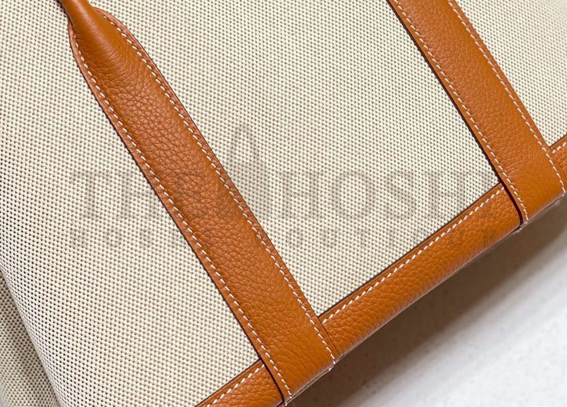 H**me5 Garden Party 30cm Bag in Toile and Gold Leather Master Quality