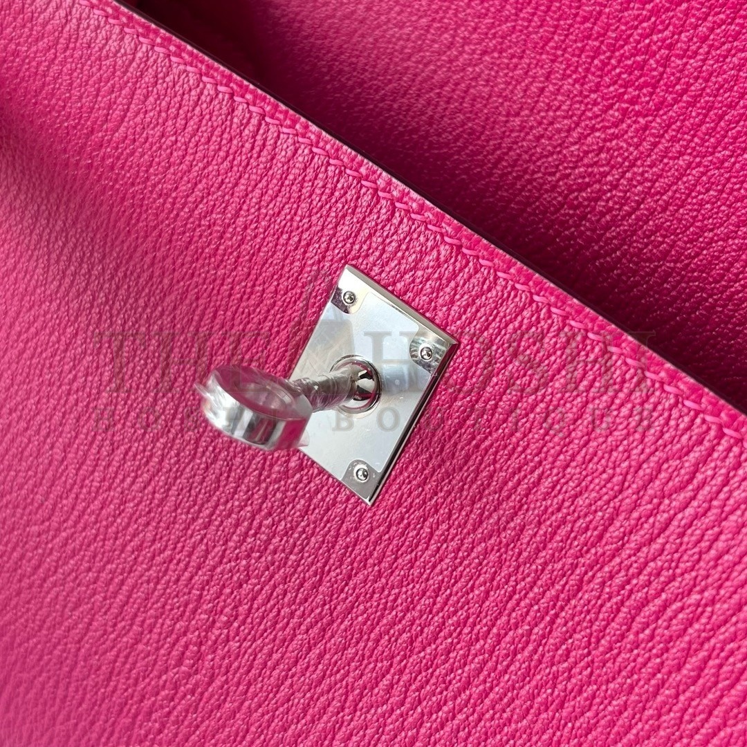 H**me5 Kelly Pochette Handmade Bag In Rose Mexico Chevre Mysore Leather Master Quality