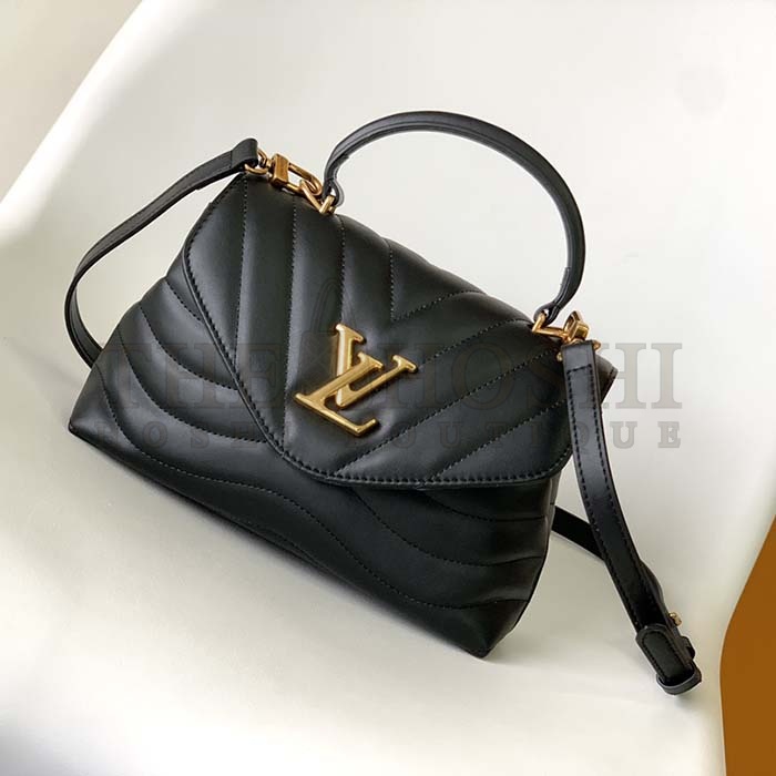 L0vis Vvtt0n LV Women Hold Me Top-Handle Bag Black Smooth Cowhide Leather Master Quality